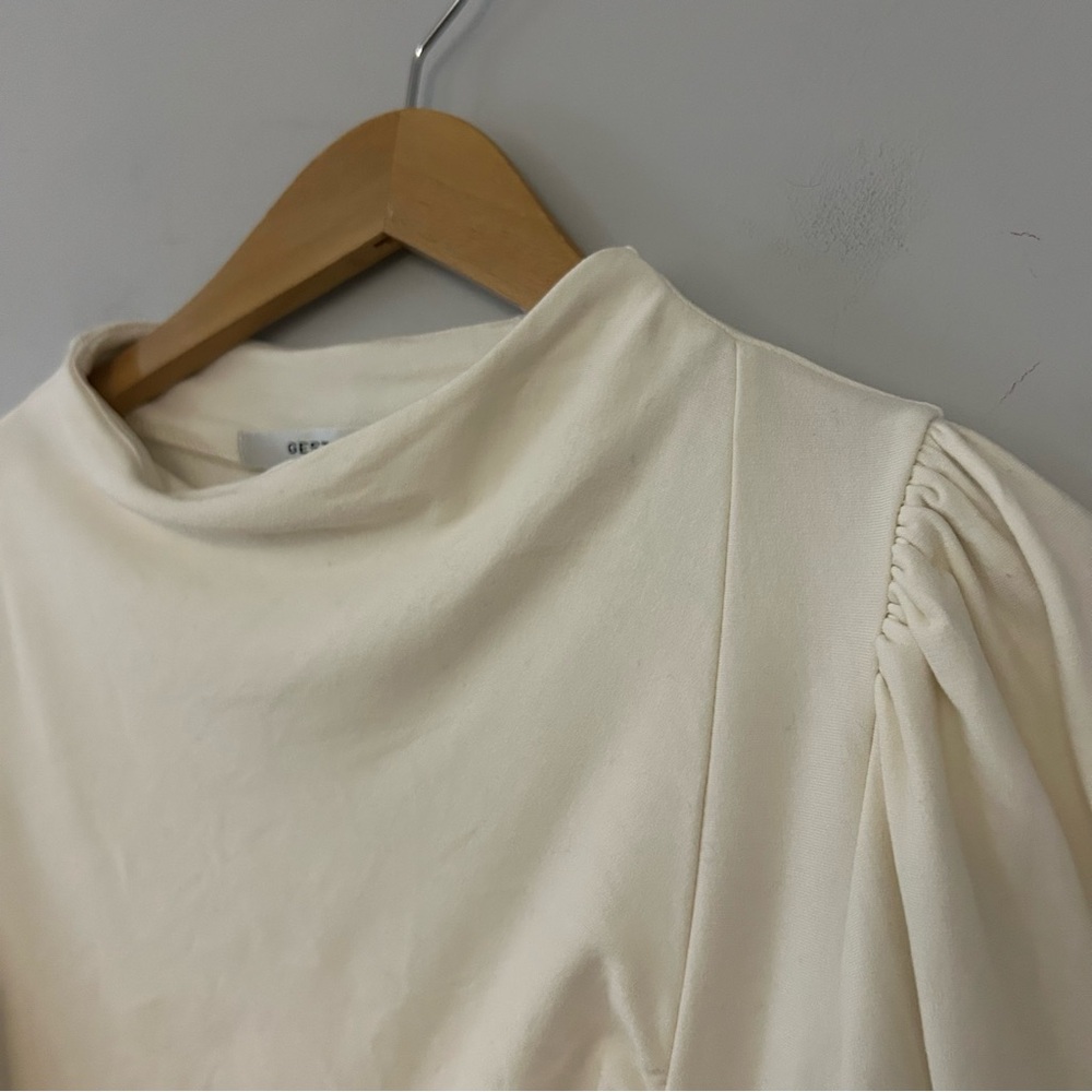 GESTUZ RifaGZ White Cream Pullover Ruched Blouse - Picture 5 of 9
